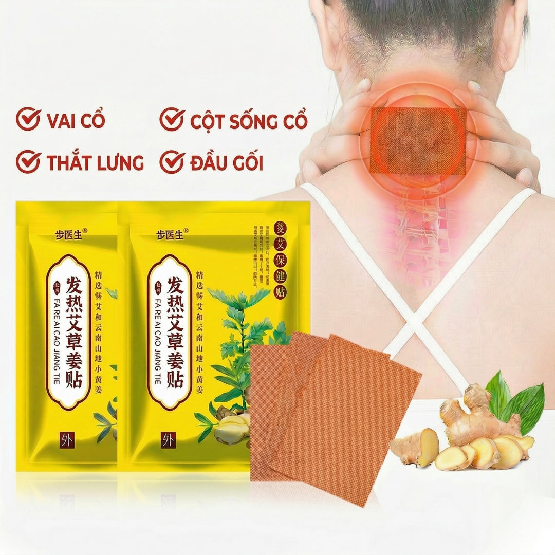 Miếng Dán Thảo Dược Gừng & Ngải Cứu (Hộp 100 Miếng)